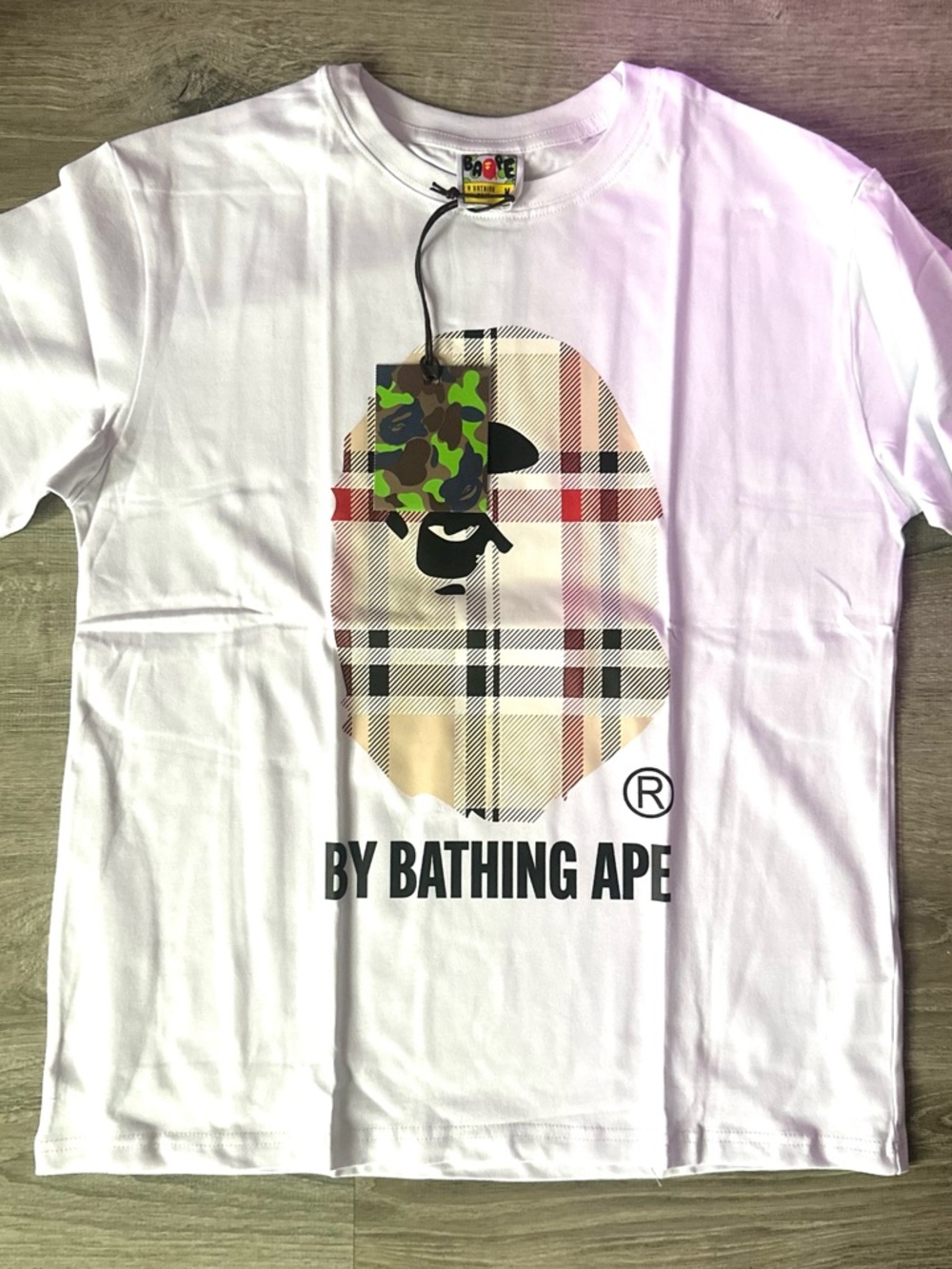 🙊 BAPE (A Bathing Ape) Black “Burberry Check” T-Shirt • BNWT!